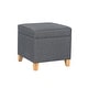 preview thumbnail 85 of 149, Adeco Square Storage Ottoman 17 inch Footstool
