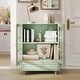 preview thumbnail 8 of 16, Anmytek Mint Green Vintage Glass Door Cabinet Kitchen Buffet Sideboard Living Room Display Storage