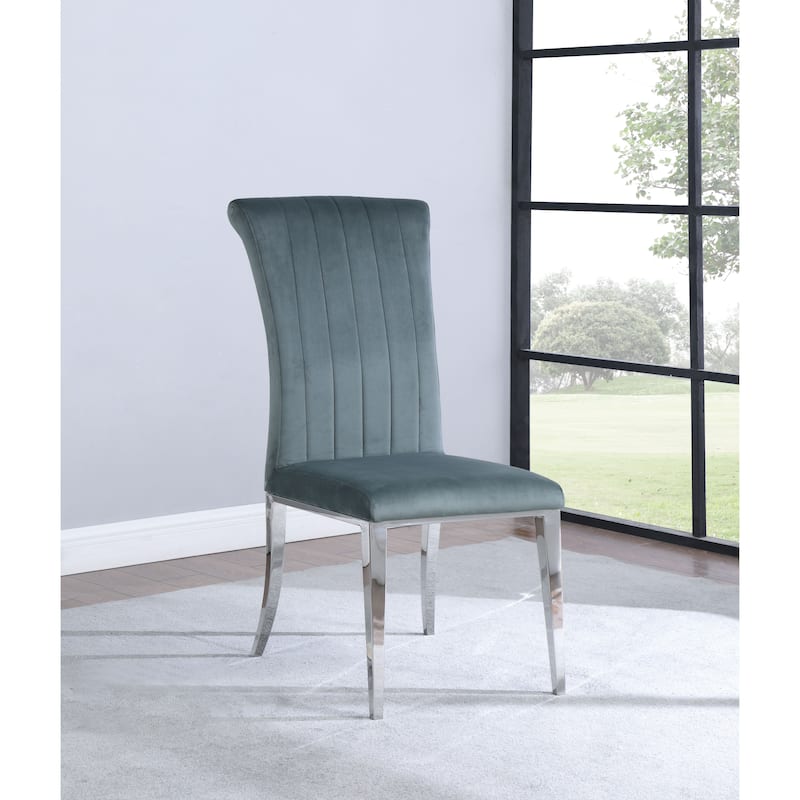 Beaufort Steel Grey Upholstered Dining Side Chair (Set of 2)