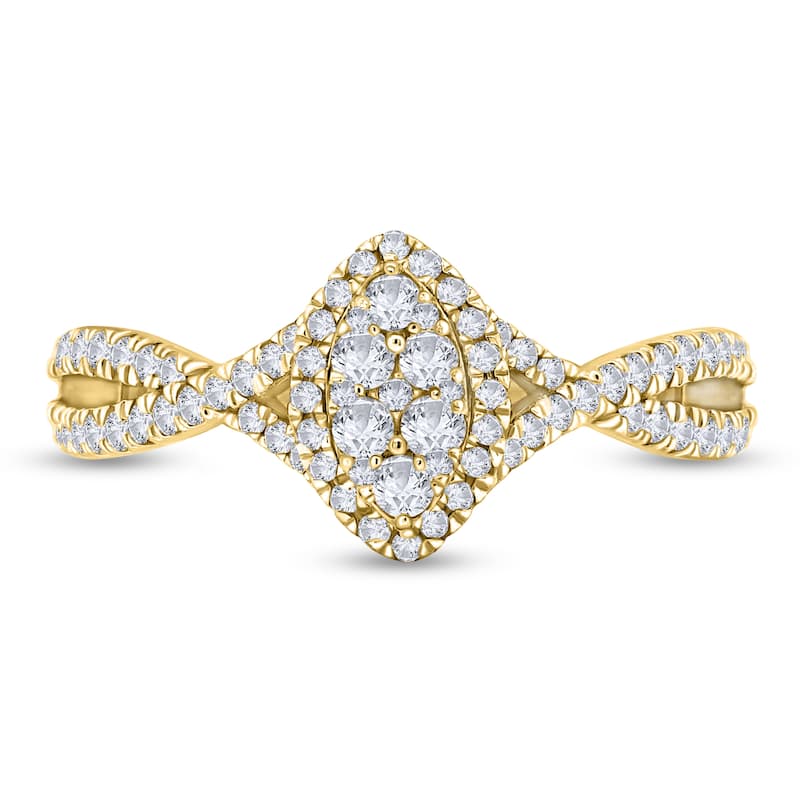 14KY Round Diamond 1/2 CTW Engagement Ring