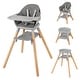 preview thumbnail 8 of 8, 6 in 1 Convertible Wooden Highchair Baby High Chair with Double Tray Grey