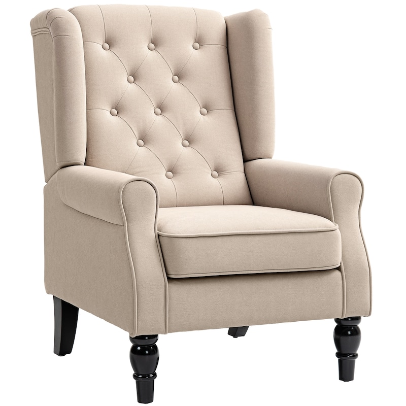 HOMCOM Copper Grove Guanta Tufted Wood Leg Accent Chair