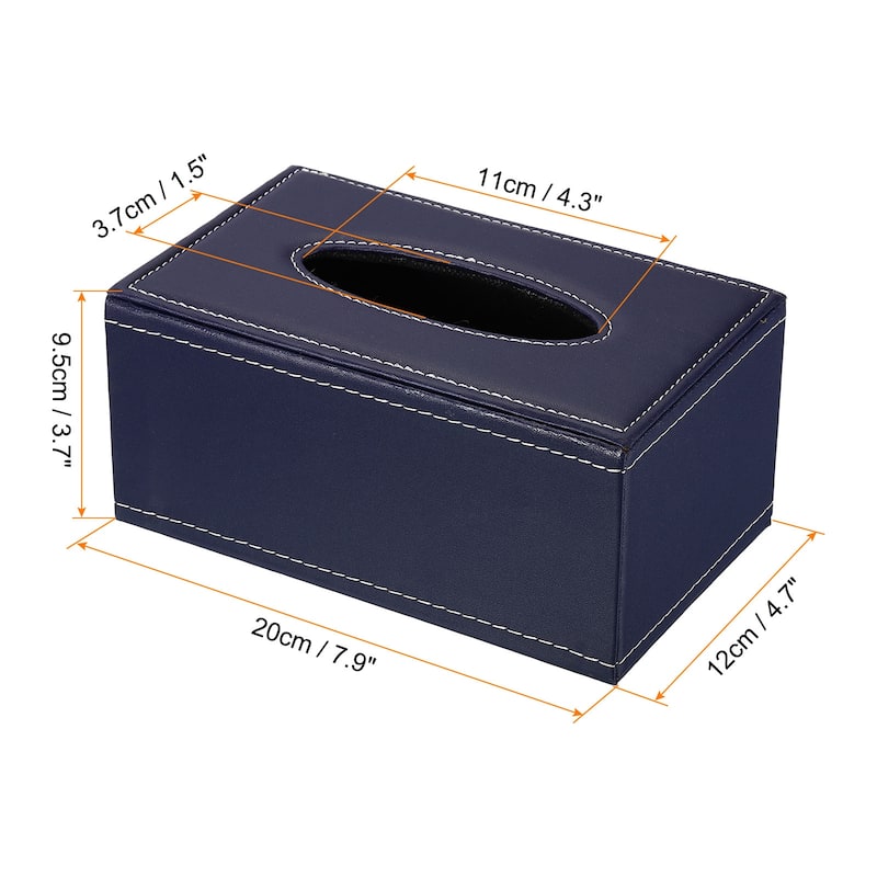 7.9x4.7x3.7" Tissue Box Cover, PVC Leather Waterproof Napkin Dispenser