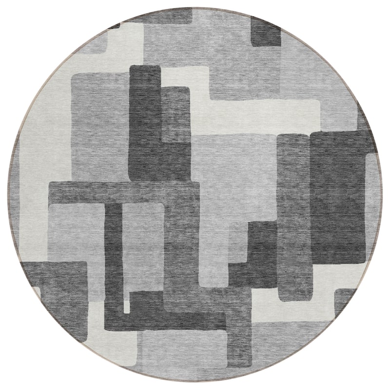 HomeRoots Abstract Transitional Rectangle Outdoor Rug