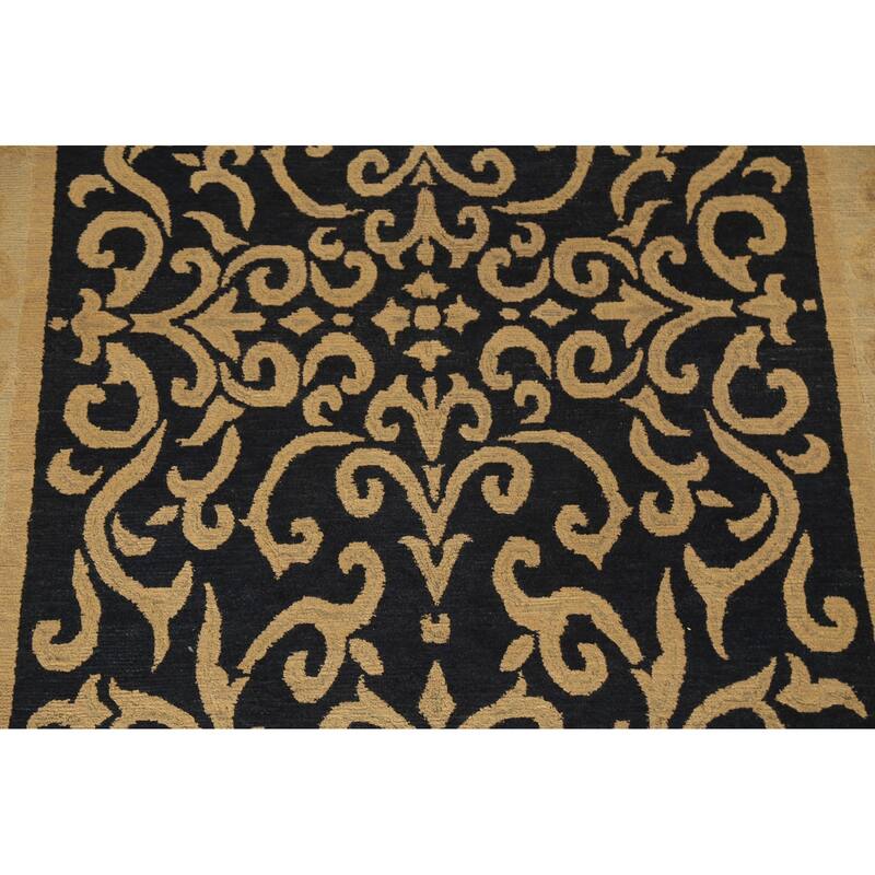 Vegetable Dye Geometric Nepalese Oriental Area Rug Wool Hand-knotted - 6'1" x 9'0"