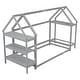 preview thumbnail 18 of 39, Kids bedroom set Twin size wood house bed with storage shelf and hanger