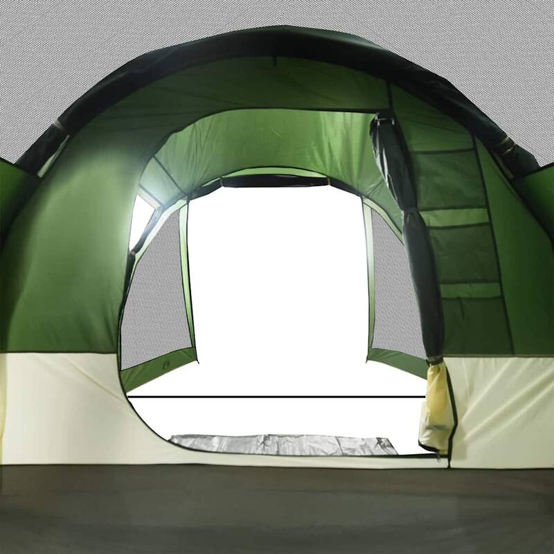 vidaXL Camping Tent Tunnel 4-Person Green Waterproof