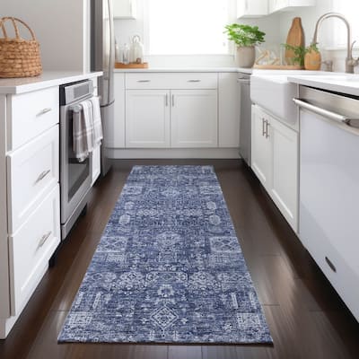 Machine Washable Indoor/ Outdoor Chantille Traditional Vintage Rug