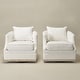 preview thumbnail 6 of 10, KINWELL 31" Wide Linen Fabric Upholstered Swivel Barrel Accent Chair