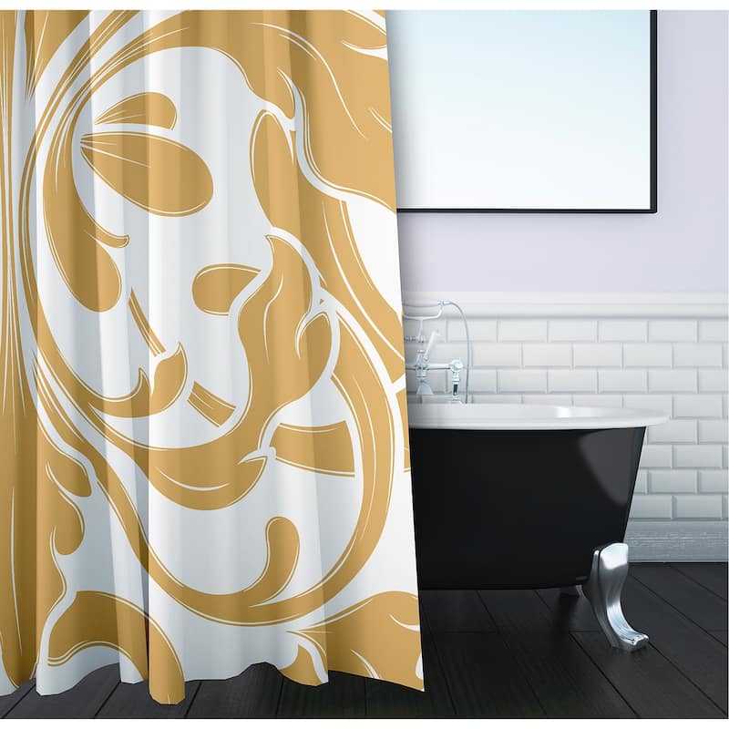 British Colonial, Geometric Print Shower Curtain