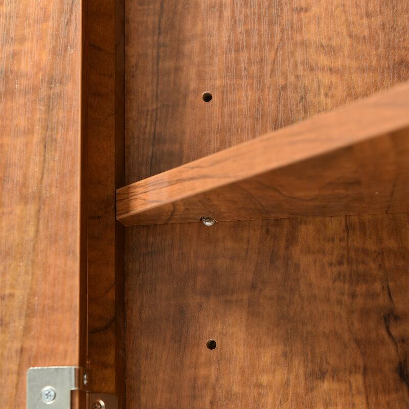 Triangle Bathroom Storage Cabinet with Adjustable Shelves, Freestanding Floor Cabinet for Home Kitchen