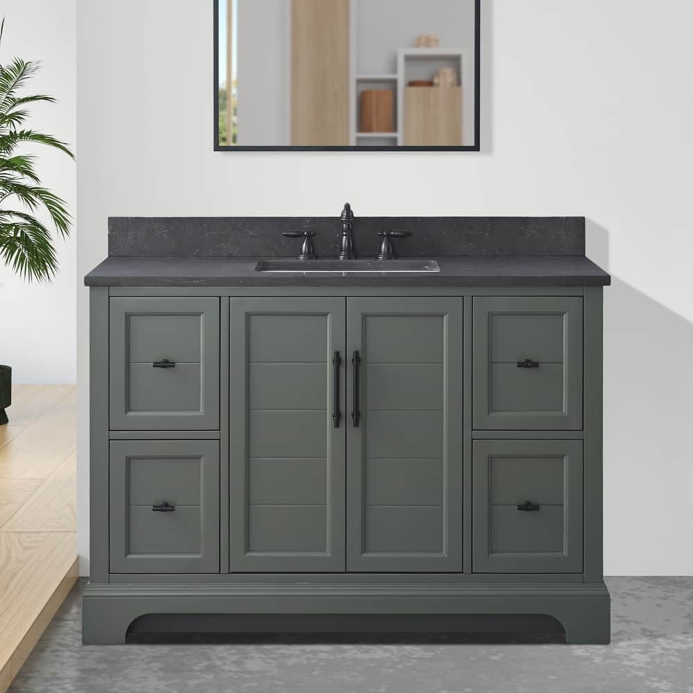 Vanity Art 48" Single Sink Bathroom Vanity with Top & Backsplash