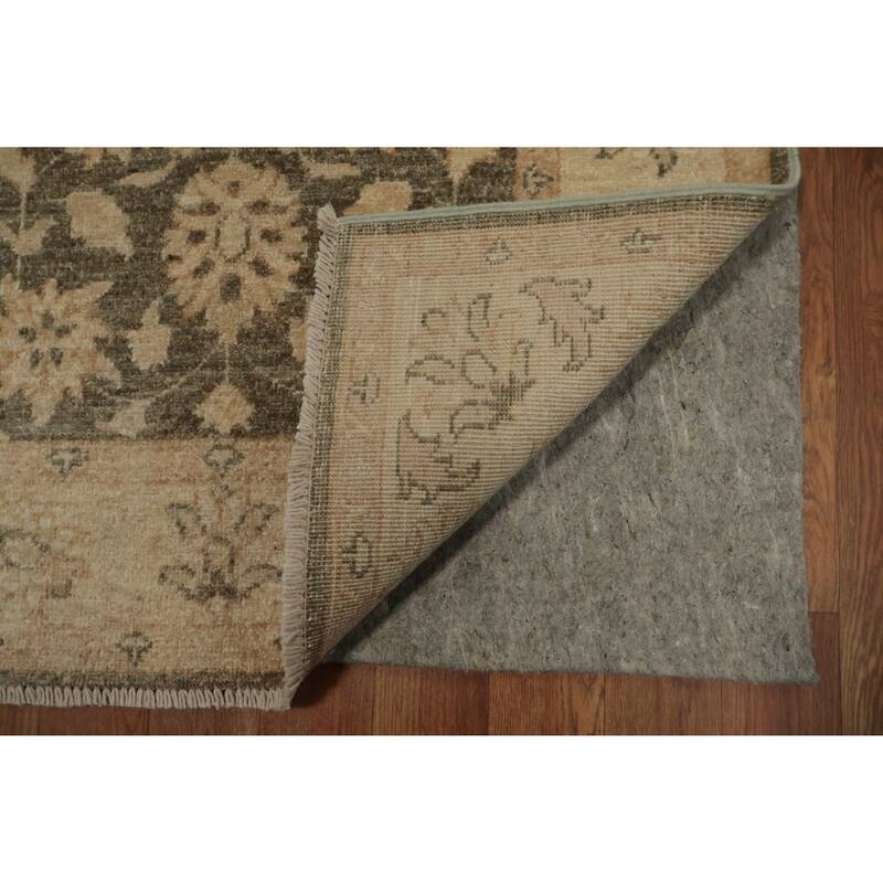 Hand Knotted Oriental 100% Wool Carpet Traditional Floral Brown Peshawar Area Rug - 4' 0'' X 2' 9''