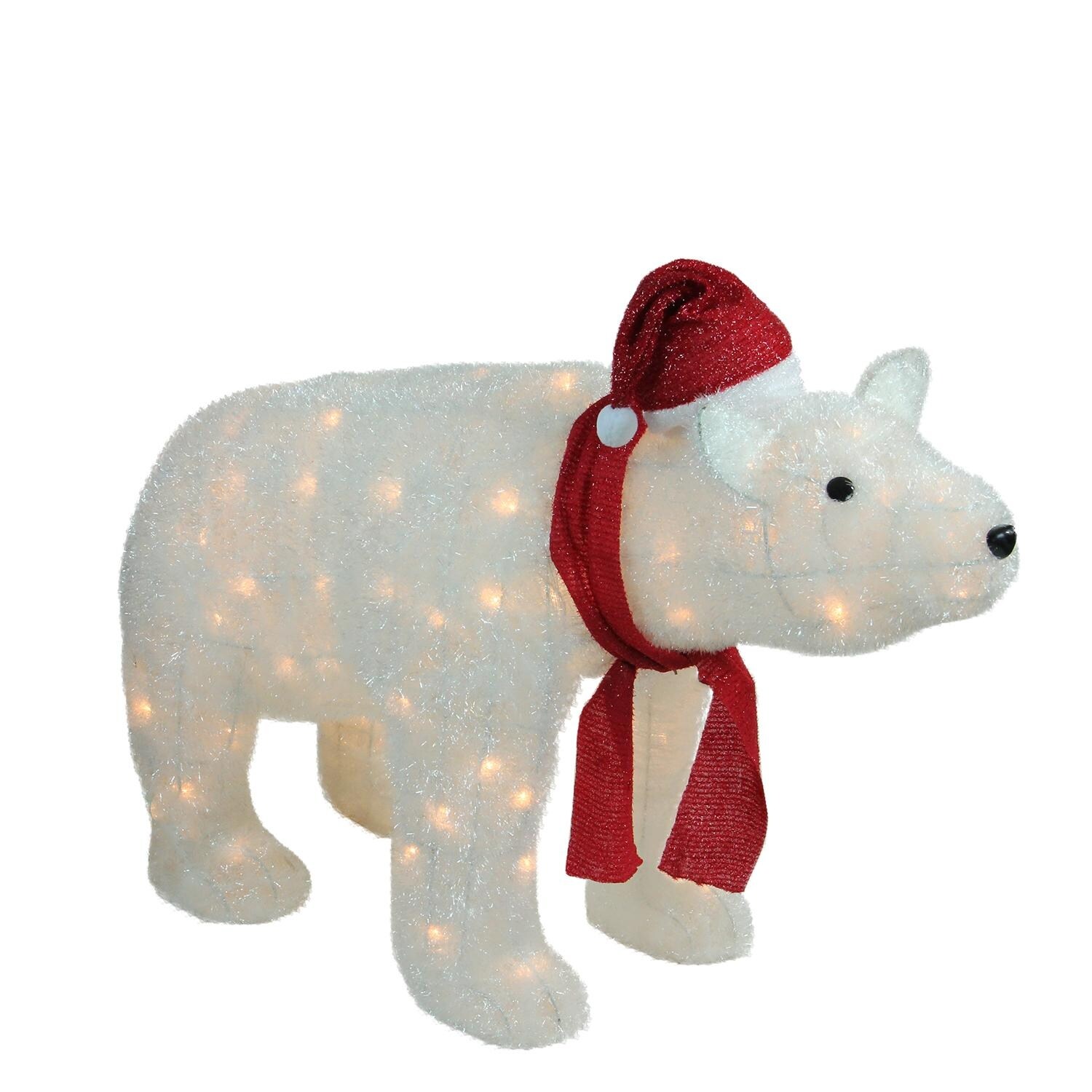 Shop 36 Lighted White Plush Glittered Polar Bear Christmas Yard