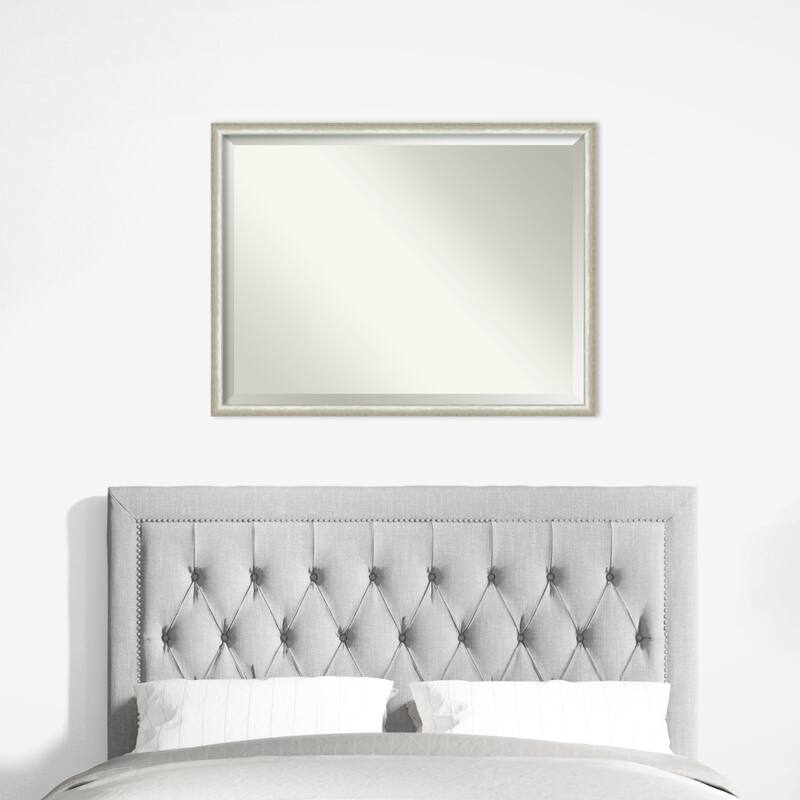 Two Tone Beveled Wood Framed Wall Mirror