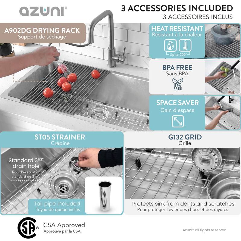 Dual Mount 32" Stainless Steel Single-Bowl Kitchen Sink Handmade - 32" x 18" x 9"