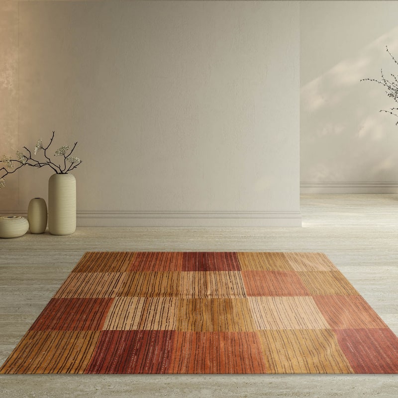 Hand Knotted Michaelian & Kohlberg Rust Tibetan 100% Wool Area Rug - 4' 2'' x 5' 3''