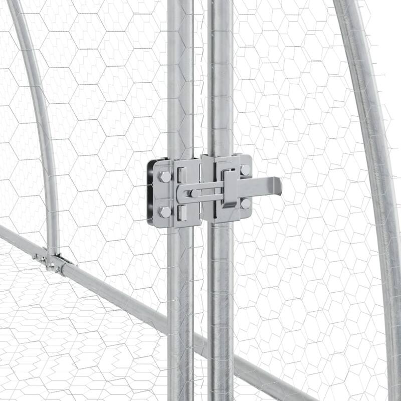 vidaXL Rabbit Hutch Bunny House Animal Enclosure Silver Galvanized Steel