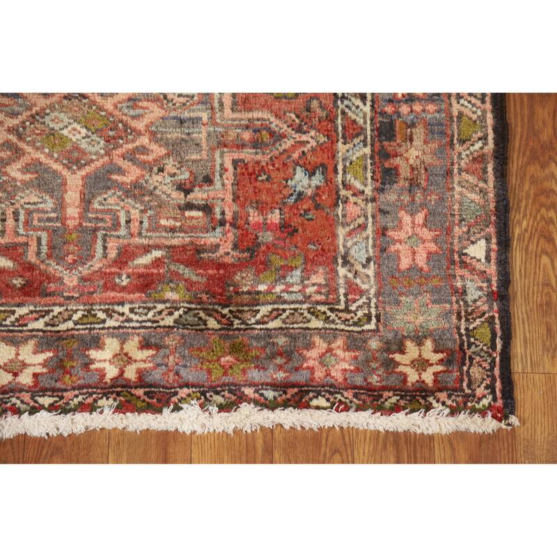 Hand Knotted Oriental 100% Wool Carpet Traditional Tribal Oranges & Rust Gharajeh Runner Rug - 10' 3'' X 3' 3''