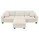 preview thumbnail 31 of 55, Roomfitters 100 x 59" Modern Convertible L-Shaped Sectional Sofa with Free Pillows, 4-Seat Suede Velvet Sleeper Sofa