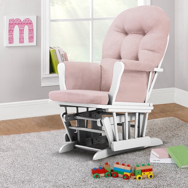 pink glider and ottoman set