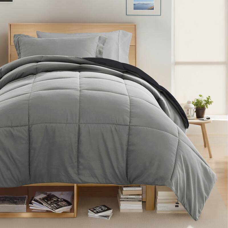 8pc Twin XL Solid Dorm Bedding Bundle