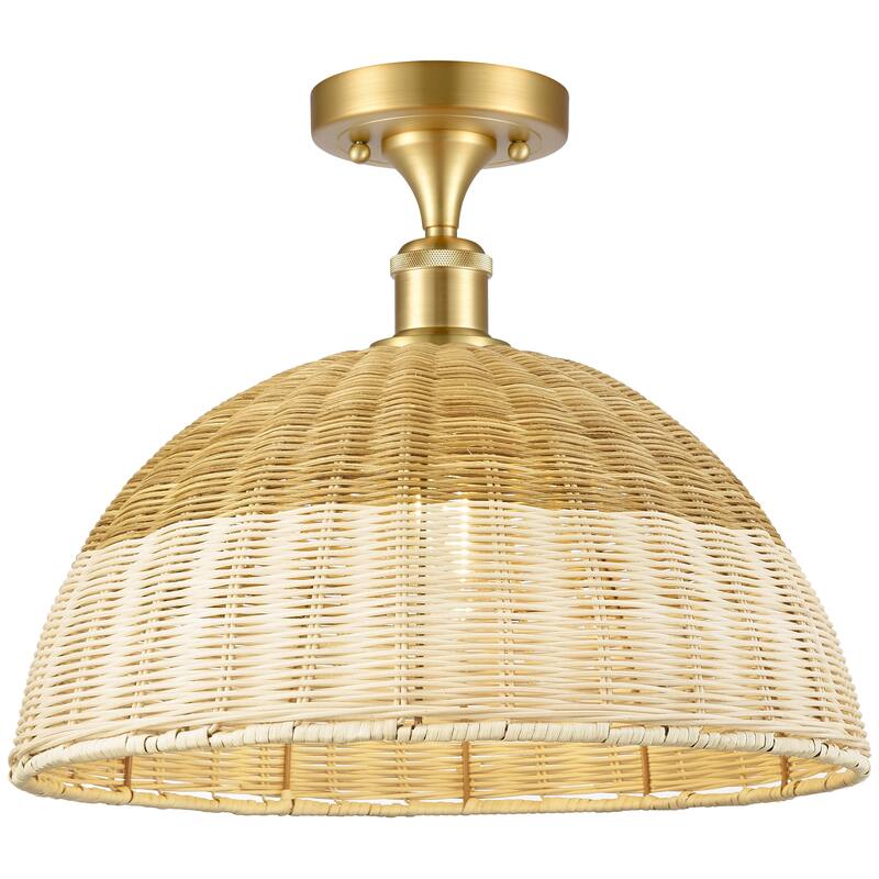 Innovations Lighting Endless Possibilities Ballston - Bristol Natural II - 1 Light 16" Semi-Flush Mount - Satin Gold