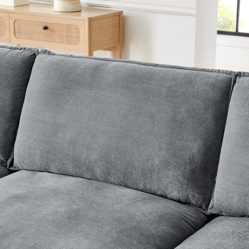 L-Shaped Convertible Oversized Sectional Sofa Couch with Ottoman