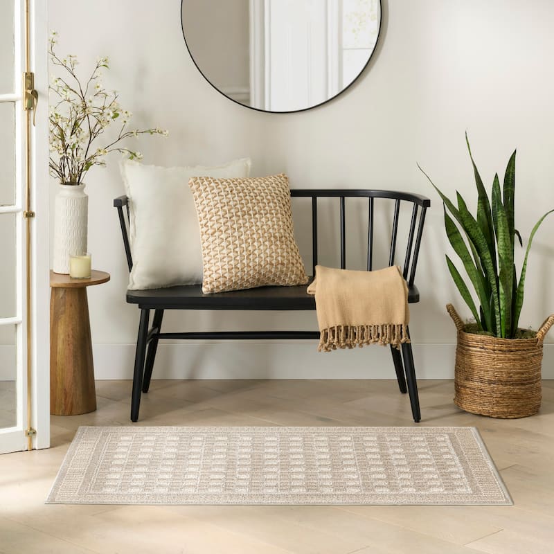 Nourison Nordic Indoor only Geometric Area Rug - 2' x 3' - Beige - Rectangle