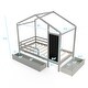 preview thumbnail 16 of 18, Kids House-Shaped Twin Size Bed with 2 Large Drawers with Blackboard