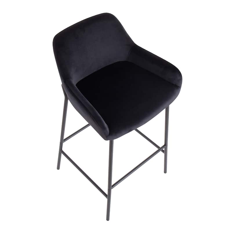 Carbon Loft Galotti Black Fixed-Height Upholstered Bar Stool - Set of 2