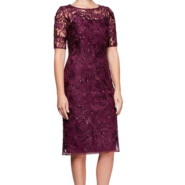 alex evenings purple dress