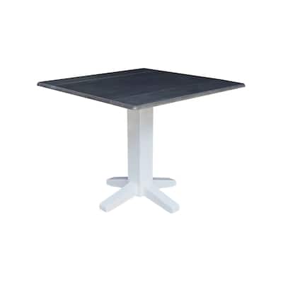 36 in. Solid Wood Square Dual Drop Leaf Dining Table