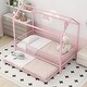 preview thumbnail 20 of 32, Roomfitters Twin Size Metal House Bed with Fence, Space-Saving Design with Trundle, Fun and Practical