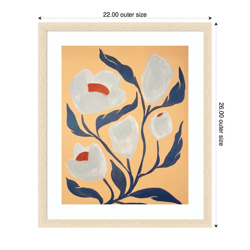 Kate and Laurel Framed Art Gray Flower by Emma Daisy