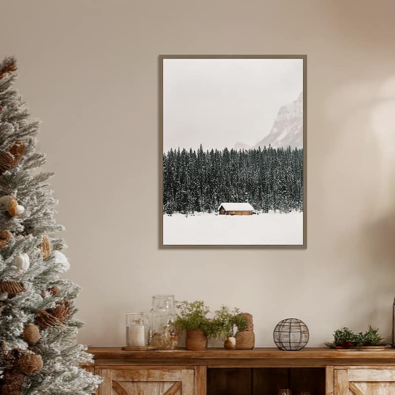 Winter Trees IV by Justine Milton (23 x 30 in.), Framed Canvas Wall Art Print - Sylvie Dark Gold