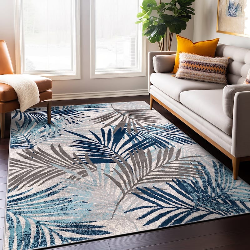 World Rug Gallery Edinburgh Floral Leaves Area Rug