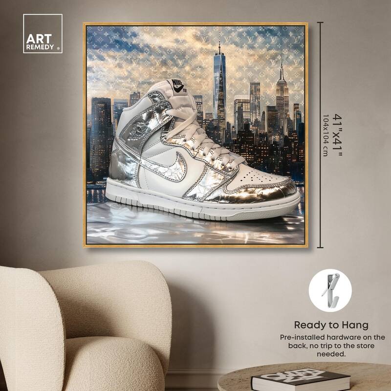NYC Metallic Sneaker Canvas by Art Remedy