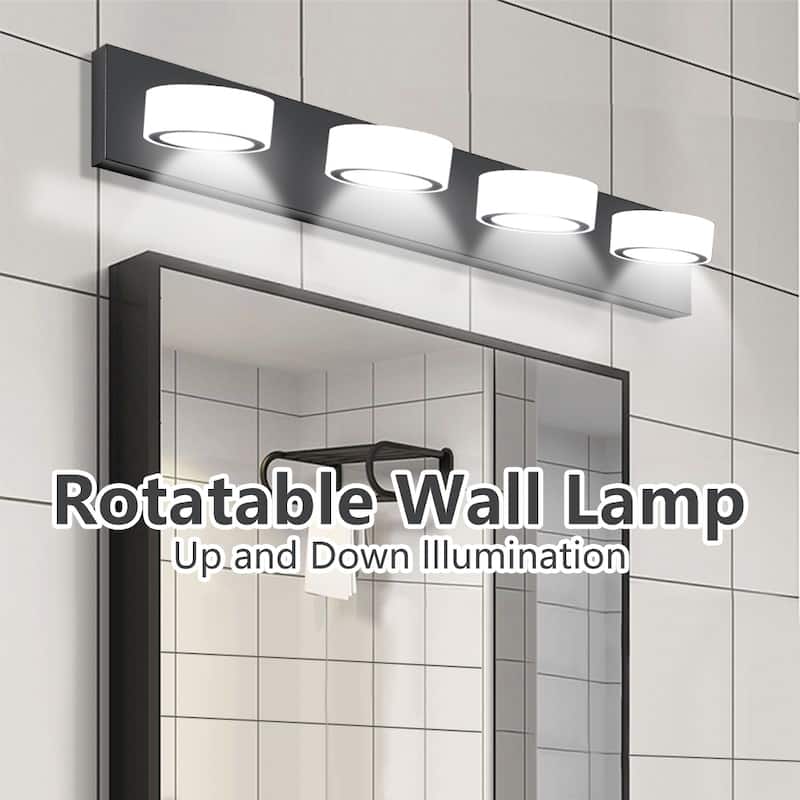 LED Modern 4-Light Vanity Lights Fixtures Over Mirror Bathroom Wall Lighting