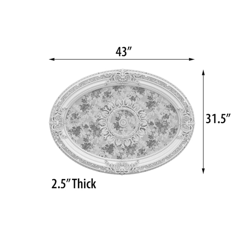 Golden Rocaille Oval Chandelier Ceiling Medallion