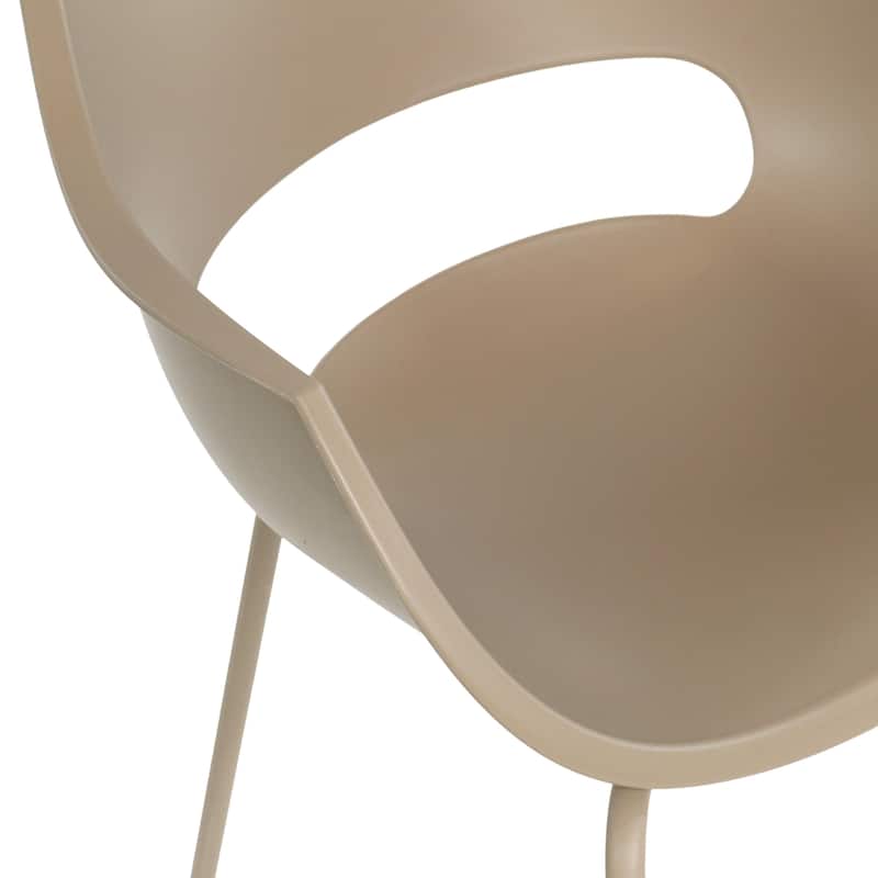 Furnish Theory Urban-ML Pro Indoor/Outdoor Stackable Dining Armchairs Polypropylene Shell & Powder-Coated Steel Legs (Set of 2)