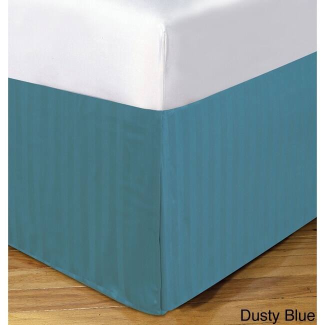 Damask Stripe 14-inch Drop Bedskirt