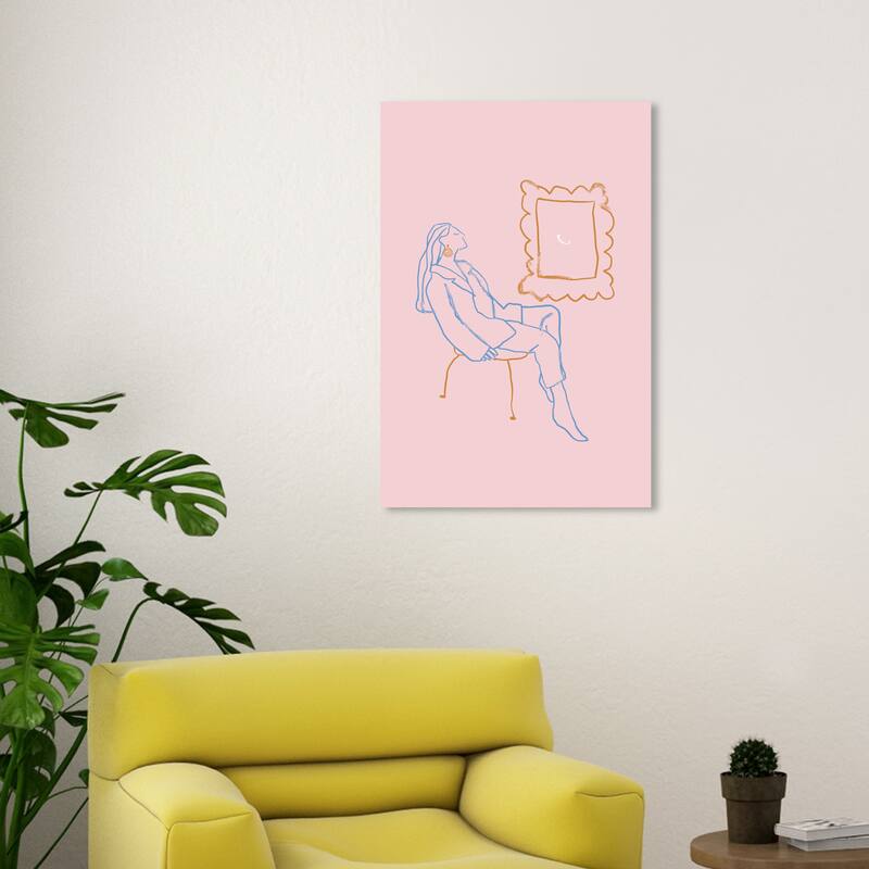 Wynwood Studio Canvas Fashion and Glam The Mirror Window Pink and Pastel Pink Modern & Contemporary Wall Art Canvas Print - 30 x 20