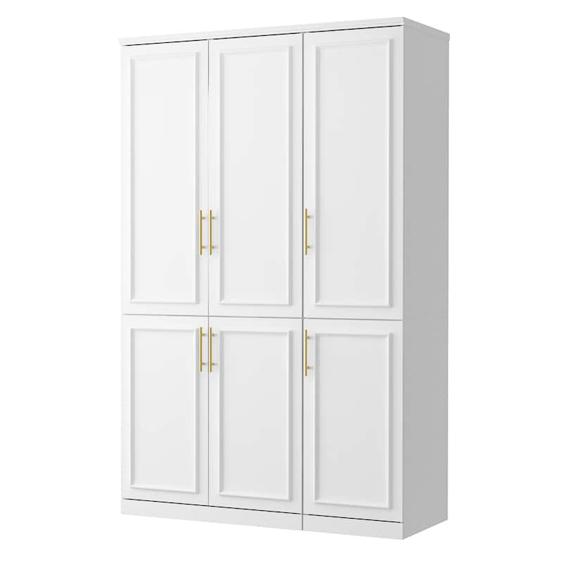 74.8"H Large Modular Wardrobe Cloest Armoire Cabinet Glass Door