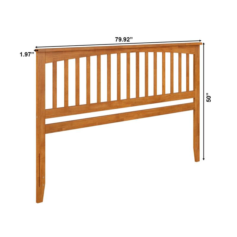 King Solid Wood Headboard with Attachable USB Charger in Light Toffee with Modern Sleigh Style and Function