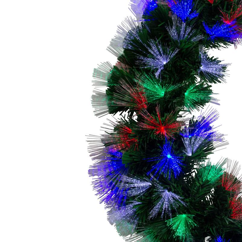 24" Multi-Function Coloring Changing Fiber Optic Artificial Pine Christmas Wreath