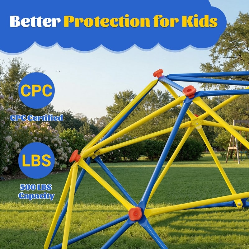 6FT Geometric Climbing Dome Climber Playground for Kids 3-10, Climbing Toys for Kids - N/A