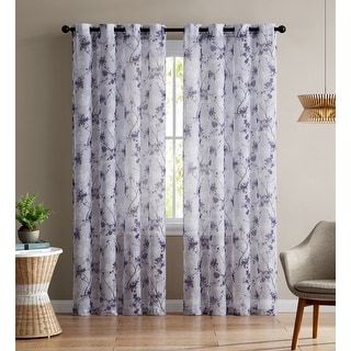 Lush Decor Ivory Purple Faux Silk 84 Inch Flower Drop