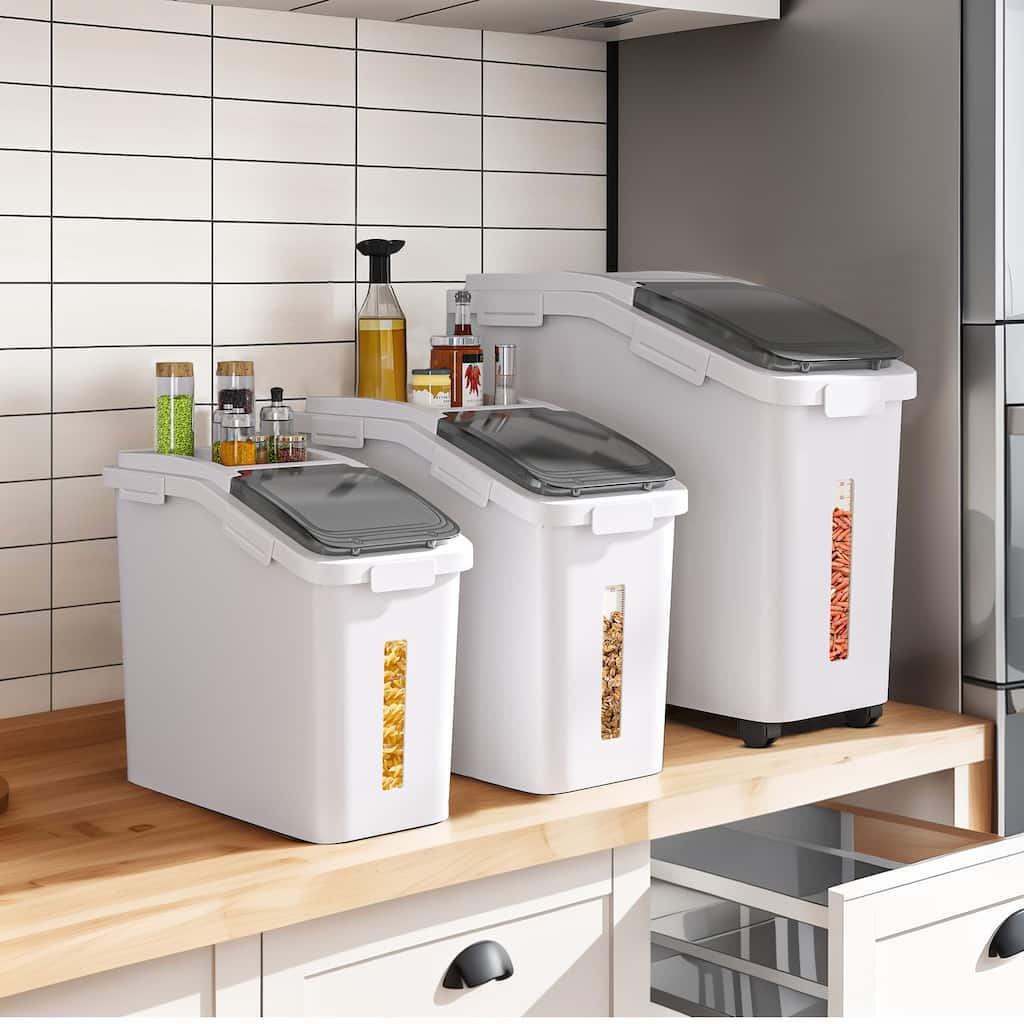 3 Pcs Mixed Set Ingredient Bin PP Shelf Storage Bins - 3 Pcs Mixed Set