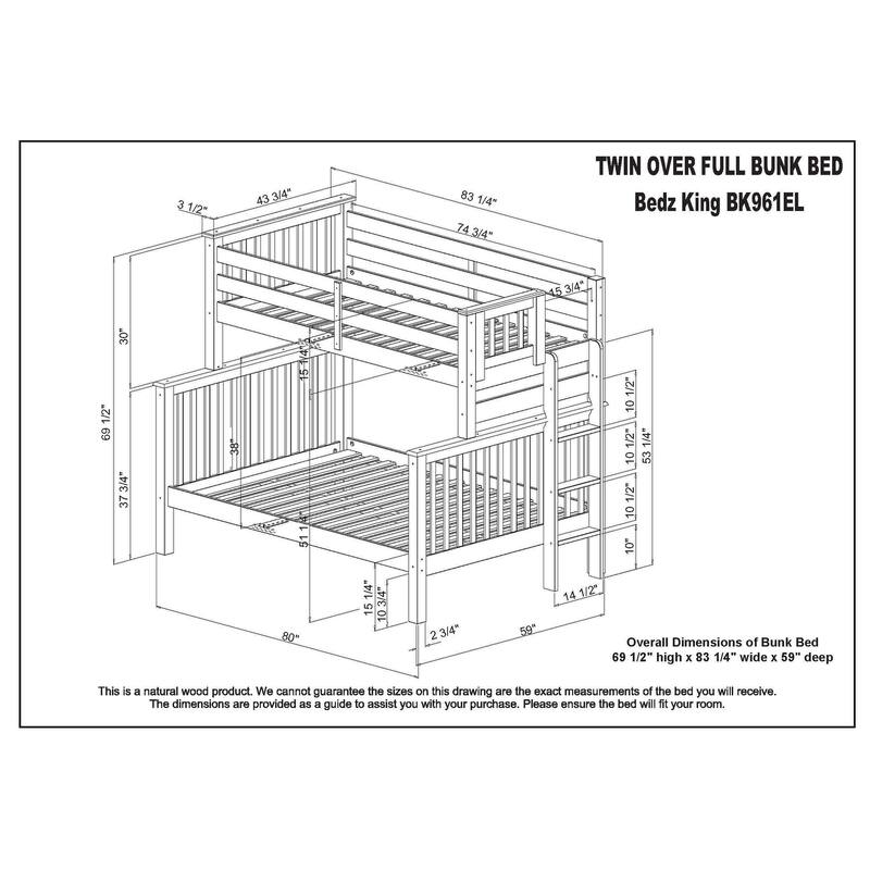 Taylor & Olive Trillium Twin over Full Bunk Bed Ladder, Twin Trundle
